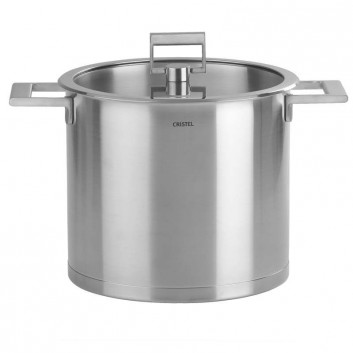 Marmite Cristel Strate fixe en inox avec couvercle - 2 tailles