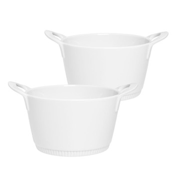 2 légumiers Plissé Pillivuyt en porcelaine