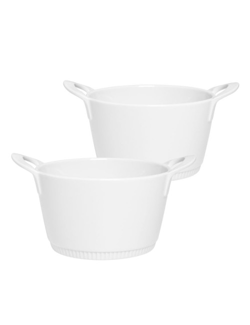 2 légumiers Plissé Pillivuyt en porcelaine