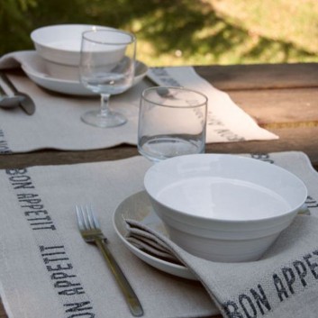 6 sets de table Bon Appétit 100% lin Charvet - 9 coloris