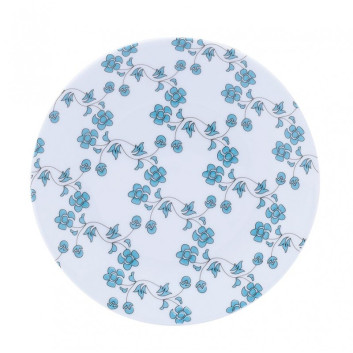 6 assiettes Fleurs bleues Deshoulières - 4 dimensions