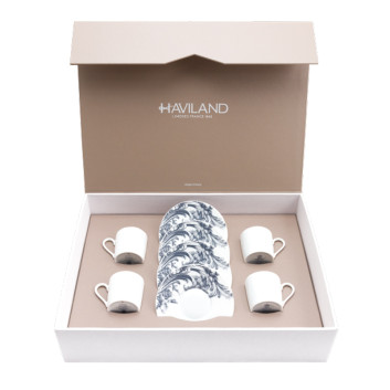 Coffret 4 tasses Stanislas Haviland - 2 coloris 2 dimensions