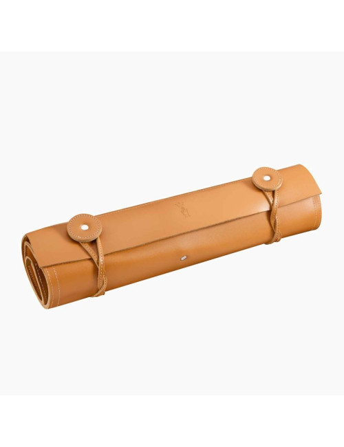Natte en cuir rangement 8 couteaux Opinel