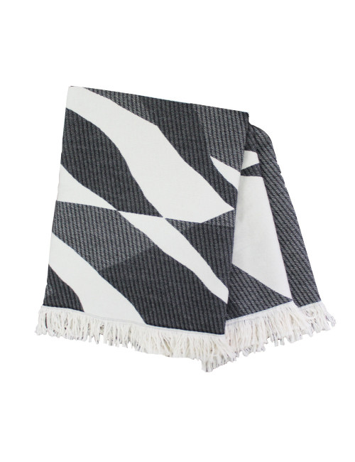 Plaid Jeté Versus noir et blanc Garnier Thiebaut