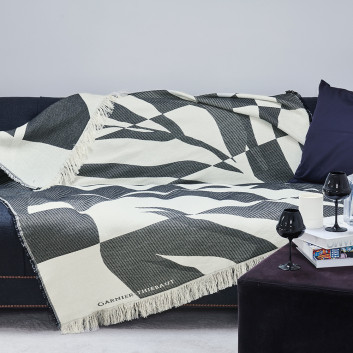 Plaid Jeté Versus noir et blanc Garnier Thiebaut