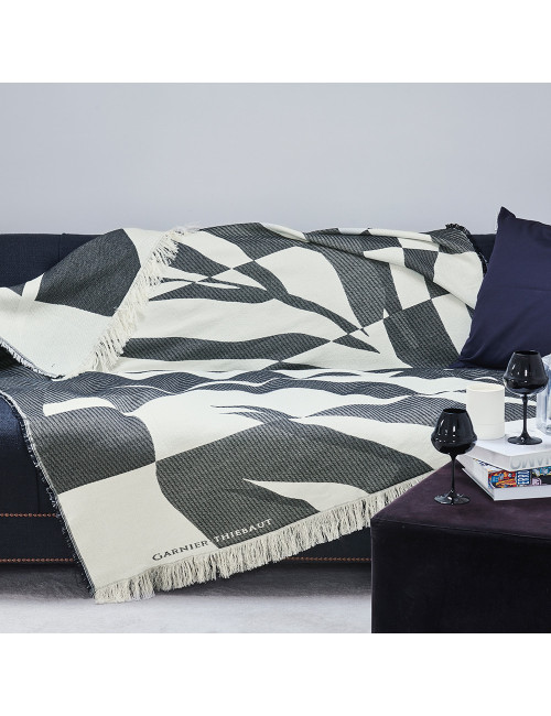 Plaid Jeté Versus noir et blanc Garnier Thiebaut