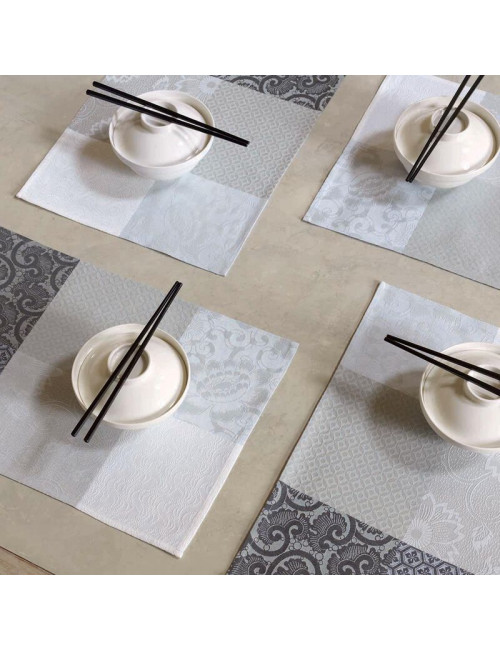 4 sets de table Fleurs de Kyoto Le Jacquard Français - 2 coloris