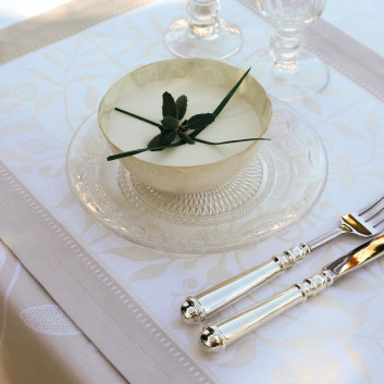 4 sets de table Venezia coton ivoire Le Jacquard Français