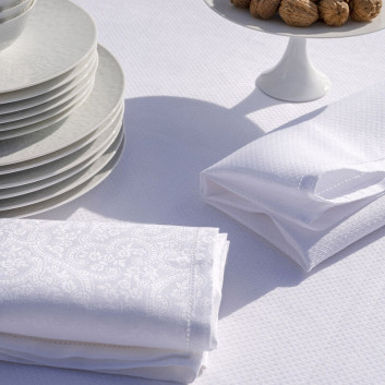 4 serviettes de table Portofino fiori Le Jacquard Français - 2 coloris