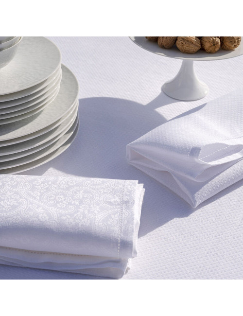 4 serviettes de table Portofino fiori Le Jacquard Français - 2 coloris
