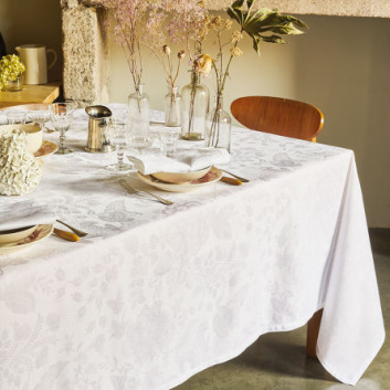 Nappe Mille Giverny Garnier Thiebaut blanc - 4 tailles