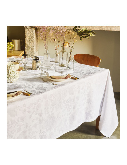 Nappe Mille Giverny Garnier Thiebaut blanc - 4 tailles