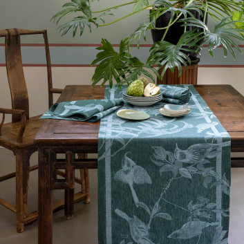 Chemin de table Volière Le Jacquard Français 50x150cm - 3 coloris