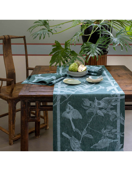 Chemin de table Volière Le Jacquard Français 50x150cm - 3 coloris