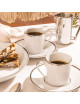 6 tasses et soucoupes Galon platine or Degrenne - 2 coloris