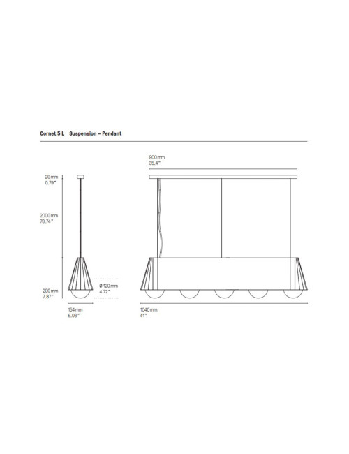Suspension Cornet CVL - 2 tailles 4 finitions