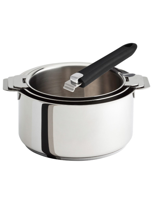 Batterie Cristel Mutine Evolution 3 casseroles + 1 poignée amovible - 8 coloris