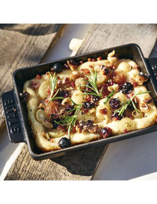 Mini Plat Four noir mat 15x11cm Staub