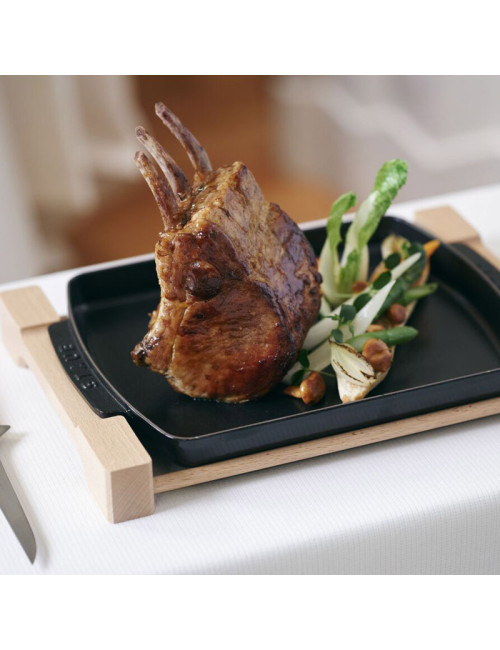 Assiette Support Bois Staub 33x22cm