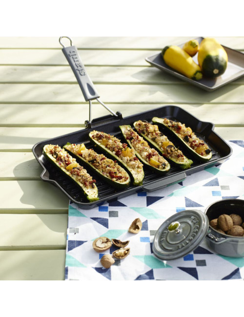 Grill Staub rectangulaire en fonte 34x21cm