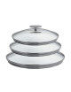 Set de 3 couvercles Cristel Platine inox verre