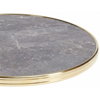 Plateau Bistrot rond cerclé laiton Werzalit - 2 diamètres - 30 finitions