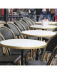 Plateau Bistrot rond cerclé laiton Werzalit - 2 diamètres - 30 finitions