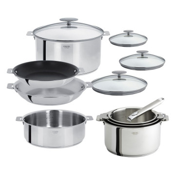 Set batterie 12 pièces Cristel Casteline inox