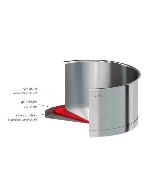 Marmite Cristel Strate amovible en inox - 3 tailles