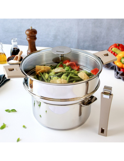 Cuit-vapeur Cristel Mutine amovible en inox - 2 tailles