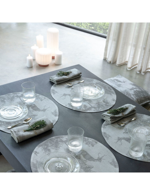 4 sets de table ronds Souveraine Le Jacquard Français - 3 coloris
