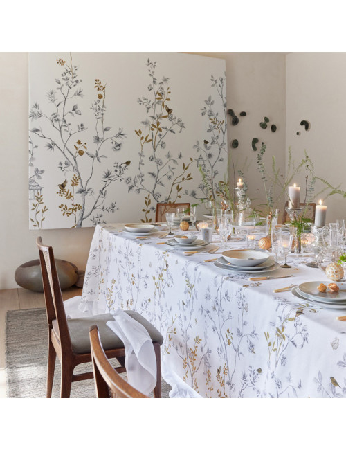 Nappe MESANGES Turpault 100% lin - 3 dimensions