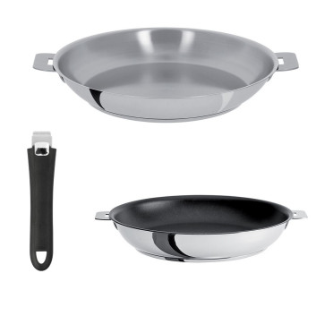 Set batterie 2 poêles Mutine Cristel amovibles 24 et 28cm
