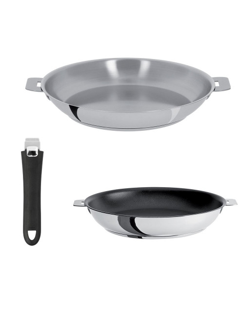 Set batterie 2 poêles Mutine Cristel amovibles 24 et 28cm