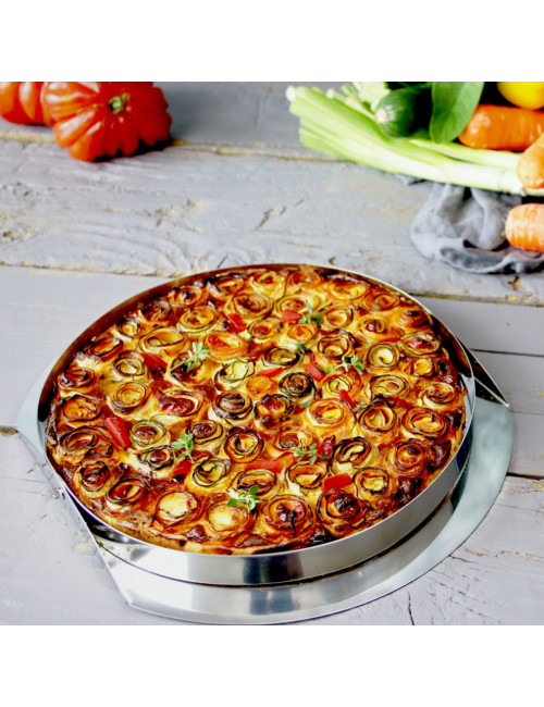 Moule à tarte Cristel en inox 28cm