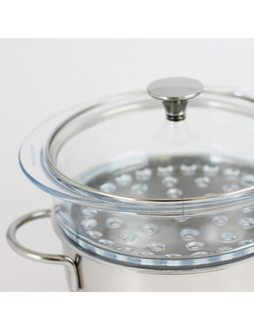 Ensemble vapeur Cristel Master inox verre 20cm
