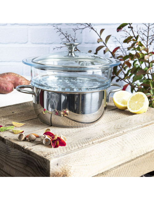 Ensemble vapeur Cristel Master inox verre 20cm