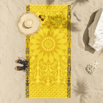 Serviette de plage Soleil Jaune Le Jacquard Français