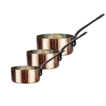 Batterie 3 casseroles Baumalu en cuivre étamé - 16, 18 et 20cm