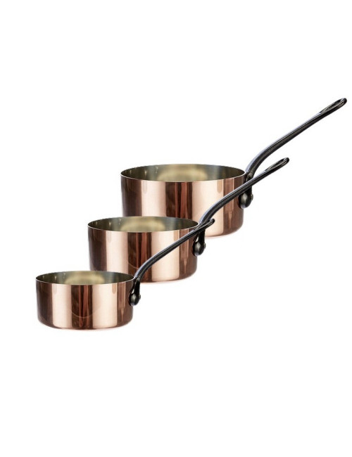 Batterie 3 casseroles Baumalu en cuivre étamé - 16, 18 et 20cm