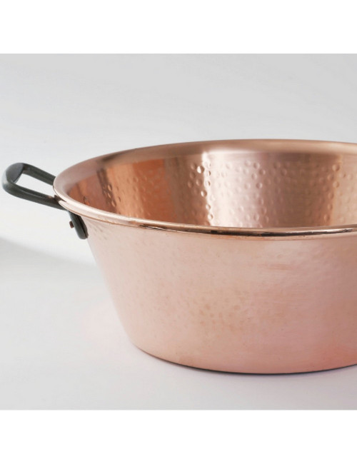 Bassine à confiture 40cm cuivre martelé pour induction Baumalu