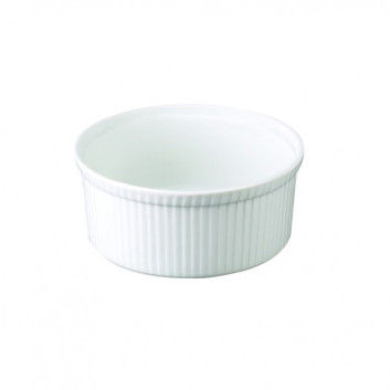 6 moules à soufflé plissé Apilco en porcelaine - 3 tailles