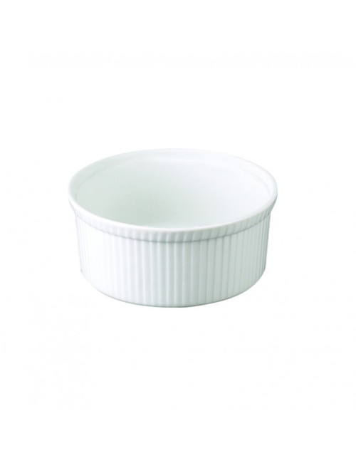6 moules à soufflé plissé Apilco en porcelaine - 3 tailles