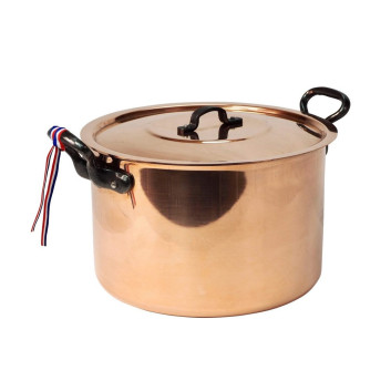 Marmite cuivre lisse 24cm avec couvercle Baumalu