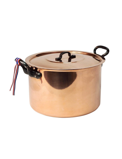 Marmite cuivre lisse 24cm avec couvercle Baumalu