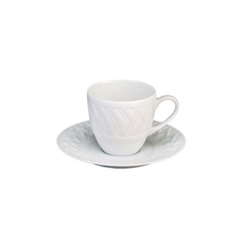 6 tasses soucoupes Louisiane Deshoulières - 4 contenances