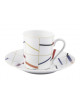 6 tasses soucoupes Graphique Deshoulières - 2 contenances