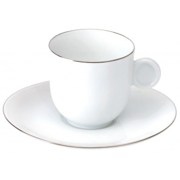 6 tasses soucoupes Galet Platine Deshoulières - 2 contenances
