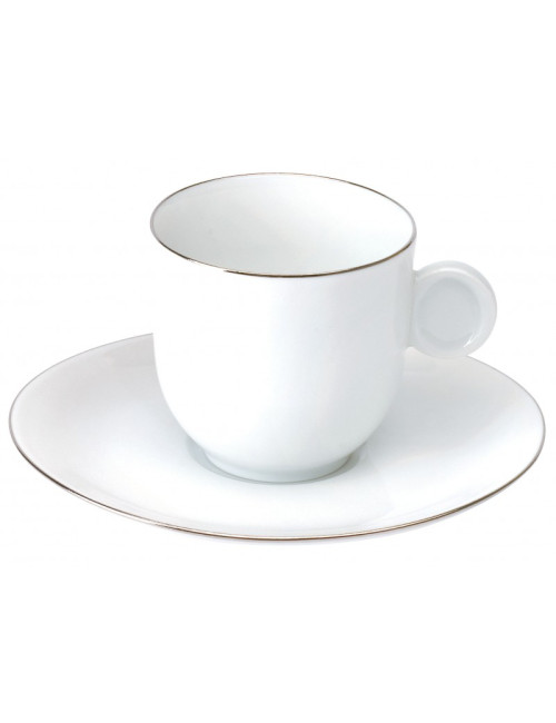 6 tasses soucoupes Galet Platine Deshoulières - 2 contenances