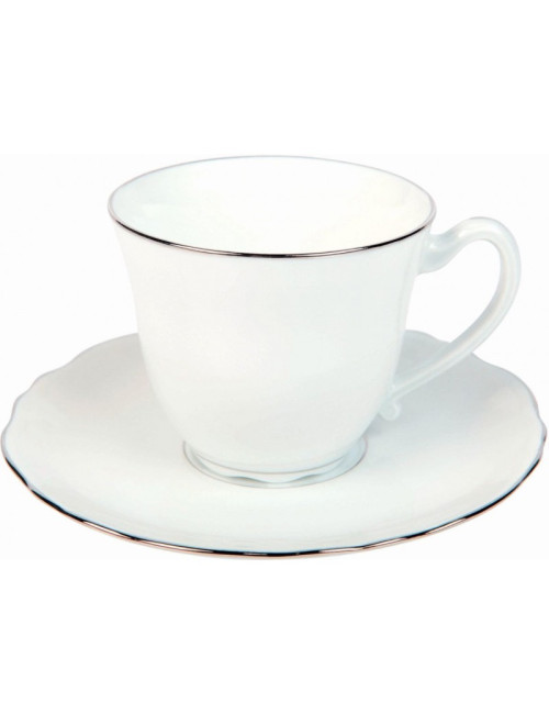 6 tasses soucoupes Colbert Platine Deshoulières - 2 contenances